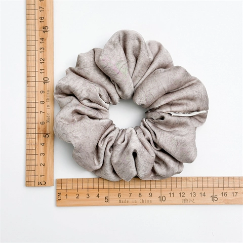 Grande Scrunchie in Tessuto Con Motivo Marmo Imbottito in Cotone Elastico Per Capelli Moda Stile Coreano Per Donna Quotidiano