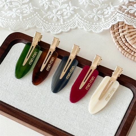 Minimalistisch Acetat Haarklammer Mode Seitenklammer Elegant Harz Entenschnabelklammer Gold Metall Haarnadel Damen Haarschmuck