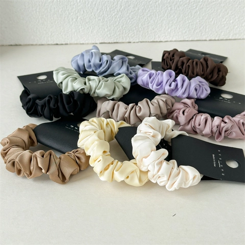Elegante Elastico Per Capelli In Raso Francese Per Donna Colore Solido Alta Elasticità Coda Di Cavallo Stile Coreano Accessorio