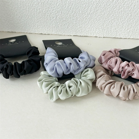 Elegante Elastico Per Capelli In Raso Francese Per Donna Colore Solido Alta Elasticità Coda Di Cavallo Stile Coreano Accessorio