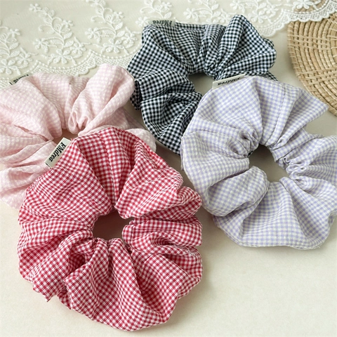 Elastici per Capelli in Tessuto a Quadretti Gingham Grandi Porta Coda di Cavallo per Donna Accessori per Capelli Quotidiani