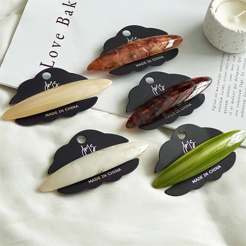 Handmade Acetate Oval Hair Clip For Women Elegant Marble Tortoiseshell Hairpin Spring Clip Fashion Styling Headwear Jewelry