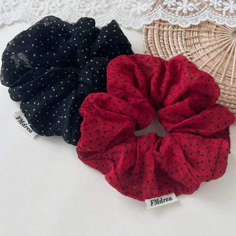 Coletero Vintage De Lunares Tela Banda Elástica Soporte Para Coleta Grande Accesorios Elegantes Para El Cabello De Mujer