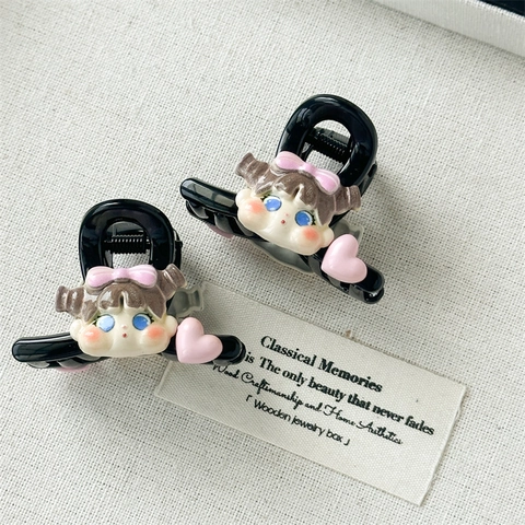 Schattige Cartoon Meisje Haarklem Zoete Strik Hart Hars Haarspeld Decoratieve Temperament Zijkant Haaraccessoire Voor Dames Meisjes