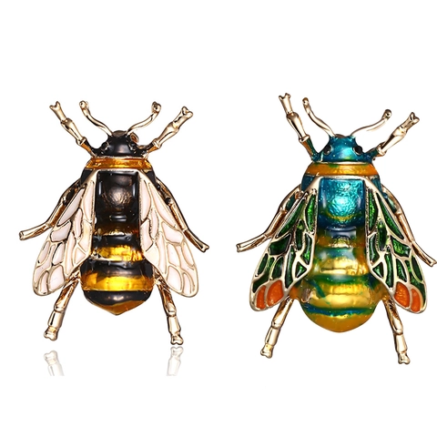 Fashion Alloy Enamel Bee Brooch For Women Animal Shape Insect Breastpin Colorful Lapel Pin Badge Decorative Jewelry Gift
