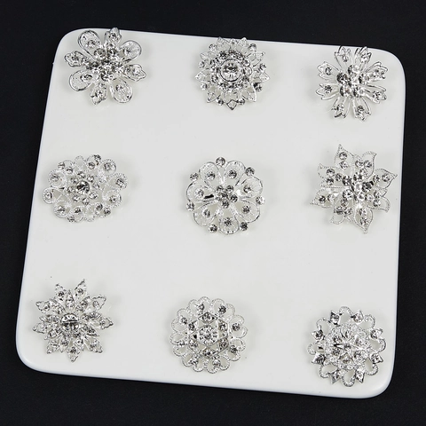 Élégante Broche en Alliage Avec Strass Fleur Pour Femmes Mariage Bijoux de Mariée Accessoires Argent Fleur Flocon de Neige