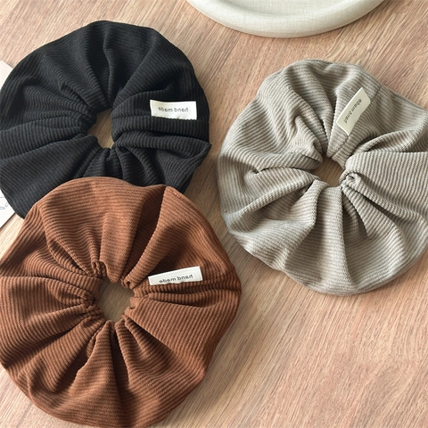 Coleteros de Tela Acanalada Y Diademas Hechas a Mano Para Mujer Estilo Simple Color Sólido Accesorios Para el Cabello