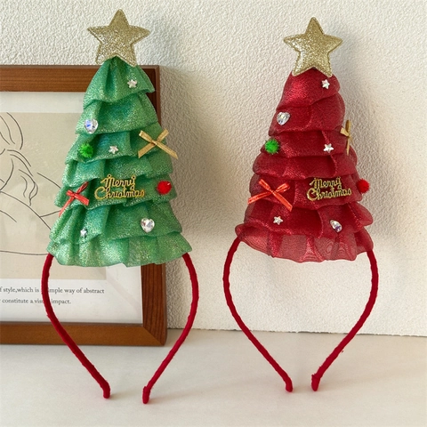 Cerchietto Per Capelli Con Albero Di Natale Luminoso LED Accessori Per Capelli Divertenti Decorazioni Stella Per Festa Di Natale Donna Ragazze