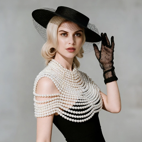 Vintage Luxuriöse Legierung Künstliche Perle Körperkette Mehrlagige Quaste Schulterkette Kleid Zubehör Für Damen Hochzeit Party