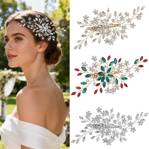 Fermaglio Per Capelli Da Sposa Vintage Fatto A Mano In Lega Intrecciata Con Fiori E Strass Gioielli Per Capelli Per Donna Matrimonio Fotografia Perla Artificiale Clip Laterale