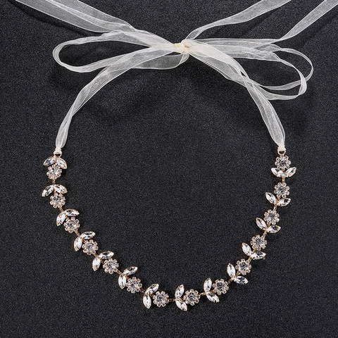 Eleganter Braut Strass Blumen Haarreif Legierung Sonnenblume Haarband Mit Schleife Für Hochzeit Party Bankett Damen Schmuck Kopfschmuck