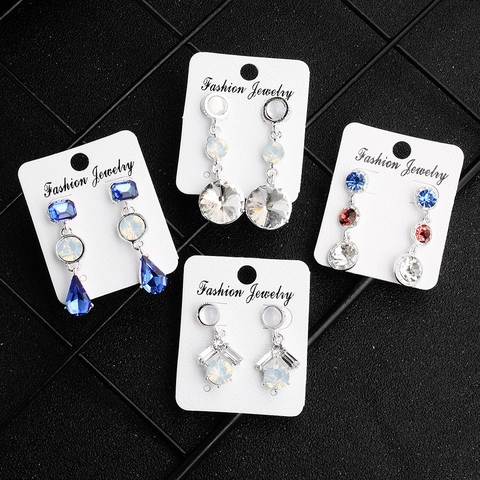 Vintage Alloy Marquise Rhinestone Floral Drop Earrings For Women Luxury Bridal Wedding Banquet Jewelry Crystal Ear Accessories
