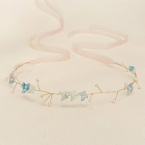 Handgemachtes Braut Stirnband Mit Künstlicher Perle Harz Schmetterling Blumen Golddraht Haarranke Für Hochzeit Party Damen