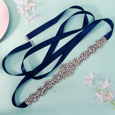Handmade Rhinestone Artificial Pearl Bridal Sash Belt For Wedding Dress Luxurious Floral Pattern Sash For Women Formal Party Accessories