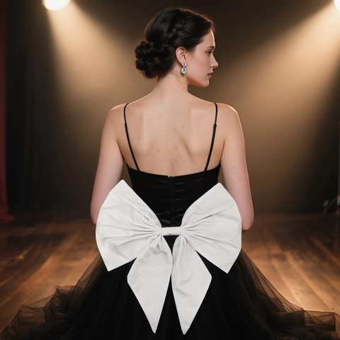 Alfiler de Lazo de Tela Blanca Grande para Mujer Elegante Aspecto Satinado Accesorio de Vestido de Novia Desmontable Broche de Lazo para Decoración de Banquete Fiesta