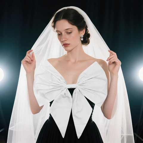 Alfiler de Lazo de Tela Blanca Grande para Mujer Elegante Aspecto Satinado Accesorio de Vestido de Novia Desmontable Broche de Lazo para Decoración de Banquete Fiesta