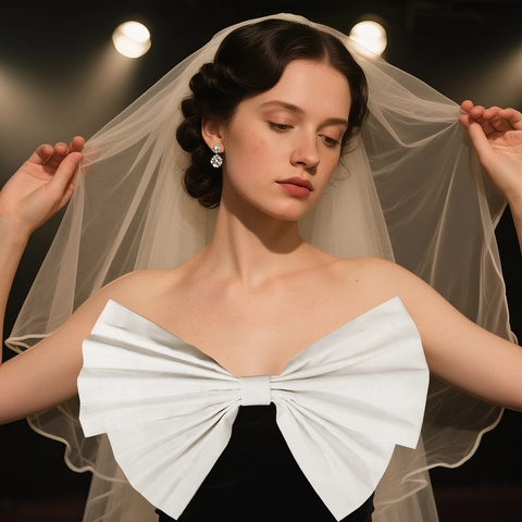 Spilla Fiocco di Stoffa Bianca Gigante per Abito da Sposa Spilla in Tessuto Fatta a Mano Decorazione Fotografica Festa Banchetto Accessorio Donna