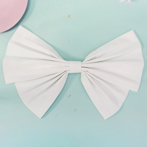 Oversized White Fabric Bow Brooch Removable Bridal Dress Back Decoration Elegant Satin Ribbon Bowknot For Women Wedding Party Clothing Accessory