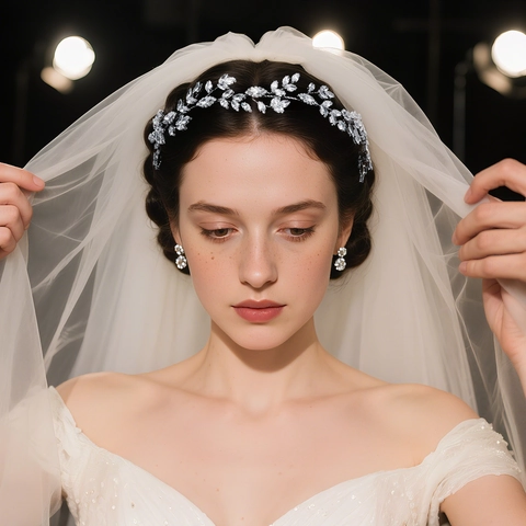 Elegant Silver Bridal Hair Vine Leaf Rhinestone Zirconia Headpiece With Hairpins Wedding Party Women Hair Accessories