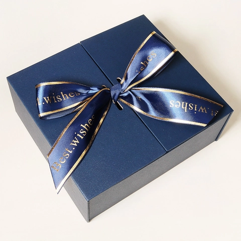 Elegant Matte Gift Box With Satin Ribbon Bow For Jewelry Birthday Wedding Souvenir Cardboard Packaging Case For Present