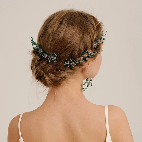 Accessori per Capelli da Sposa Fatti a Mano in Cristallo Strass Filo di Rame Pettine per Capelli Forcine e Orecchini per Matrimonio Festa Donna