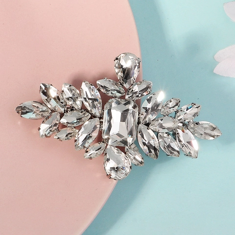 Fermaglio per Capelli a Molla in Lega d'Argento con Strass Elegante Fermaglio a Fiore in Cristallo Marquise Sposa Accessori per Matrimonio Donna