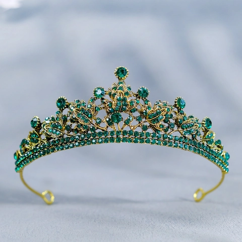 Vintage Luxurious Baroque Alloy Rhinestone Bridal Crown Hollow Electroplated Tiara Headwear For Wedding Birthday Party Women Jewelry