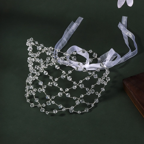 Handgefertigtes Kristall Mesh Braut Haarband Legierung Strass Exotischer Stil Hochzeit Haarschmuck Band Stirnband Damen
