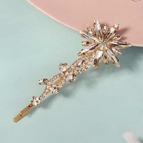 Luxus Gold Strass Haarspange Elegante Schneeflocke Stern Haarnadel Für Hochzeit Party Braut Haarschmuck Damen Mädchen