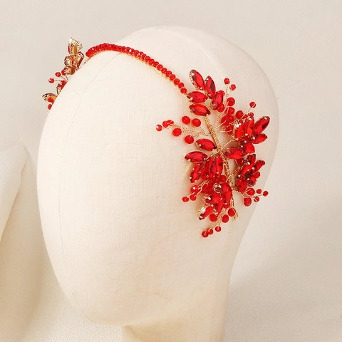 Handmade Crystal Bridal Headband Vintage Alloy Floral Hair Vine For Wedding Party Prom Magnificent Women Jewelry Accessories
