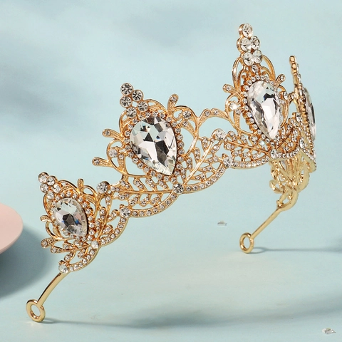Barock Luxus Legierung Strass Hochzeit Krone Für Damen Vintage Royal Braut Tiara Festzug Party Haarschmuck Zubehör