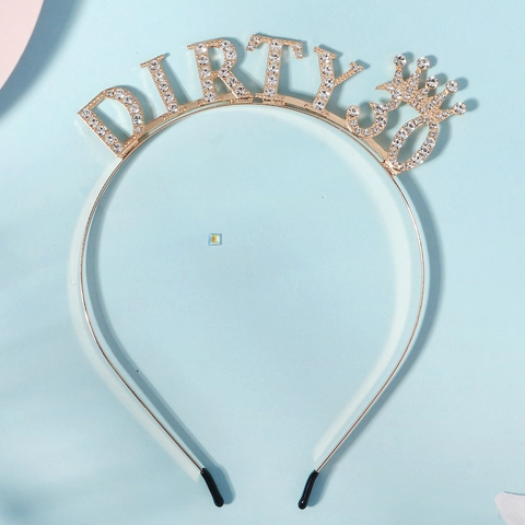 Cerchietto per Compleanno con Lettere in Strass Tiara a Corona in Lega per Donna Accessori per Capelli per Feste Gioielli di Moda