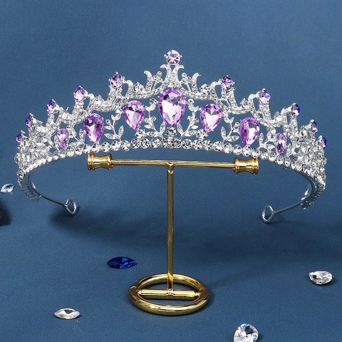 Corona Nupcial De Aleación Con Diamantes De Imitación Vintage Barroco Tiara Para Boda Fiesta Elegante Banquete Mujer Accesorios Cabello