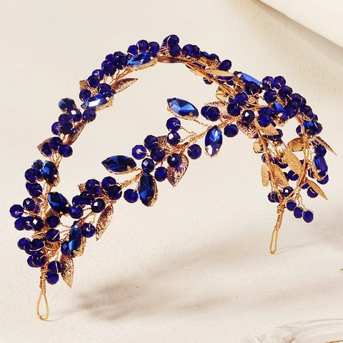 Diadema de Novia de Strass Hecha a Mano Accesorios para el Cabello de Boda de Cristal Floral para Mujer Fotografía de Vacaciones