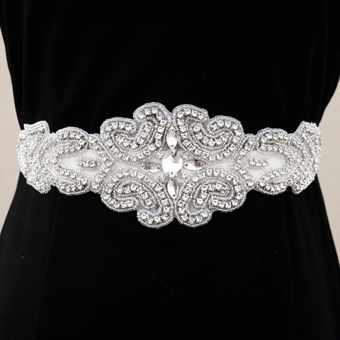 Ceinture Écharpe de Mariée en Strass Fait Main pour Femme Ceinture de Taille de Mariage de Luxe en Cristal Étincelant
