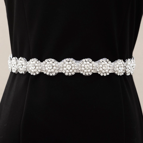 Eleganter Braut Schärpe Mit Künstlichen Perlen Und Strasssteinen Für Damen Abendkleider Satin Gürtel Hochzeits Accessoire