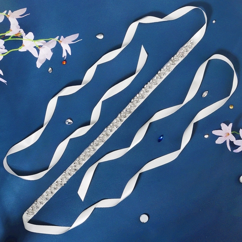 Cinturón de Novia Elegante Strass Perla Artificial Imitación Patrón de Hoja Cinta de Satén Vestido de Novia Fiesta Decoración