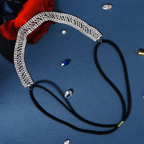 Fascia per Capelli Elastica con Strass Accessori per Capelli Matrimonio Fascia Geometrica in Metallo per Donna Sposa