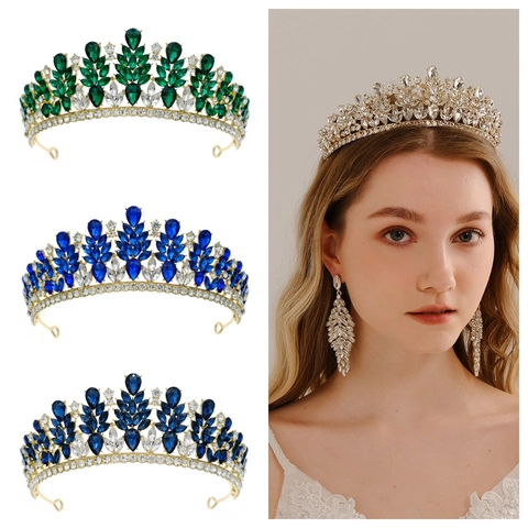 Vintage Barock Strass Brautkrone Gold Silber Luxus Tiara Für Damen Hochzeit Bankett Party Haarschmuck Königin König Krone