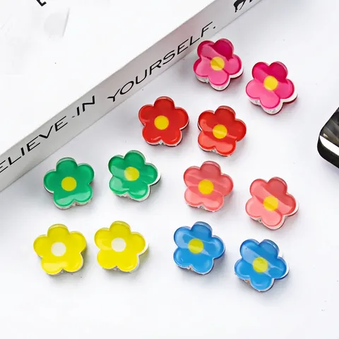 Mini Flower Hair Claw Clips Acrylic Multi Color Small Hairpins Sweet Floral Hair Accessories For Women Kids Casual Styling