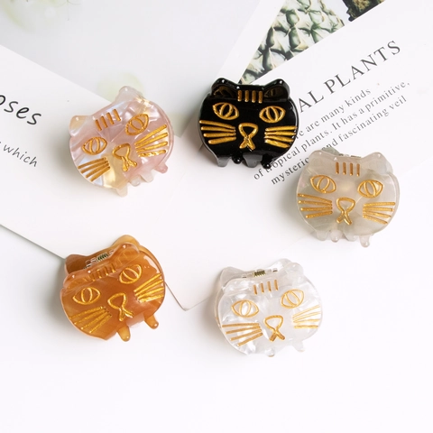 Simpatiche Mollette per Capelli a Forma di Gatto Cartone Animato Mini 3cm Piccoli Accessori per Capelli per Donna Ragazza