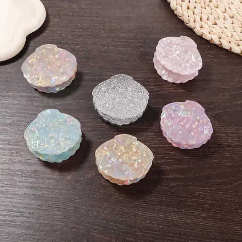 Iridescent Shell Hair Claw Clip With Artificial Pearl Large PVC Shell Hair Clamps Accessories For Thick Hair Fashion Jewelry