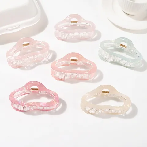 Molletta per Capelli Cangiante in Acetato Similato a Nuvola Svuotata Ondulata Shark Clip Accessorio Versatile Donna