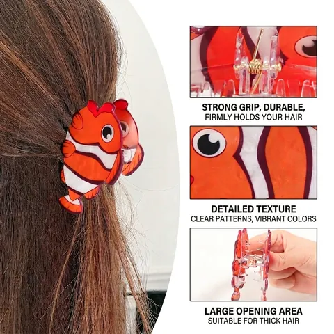 Ozean Fantasie Serie Tropische Fisch Form PVC Haarklammer Koreanischen Stil Süße Clownfisch Skalar Shark Clip Haarschmuck Für Damen