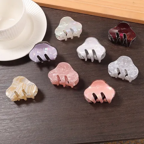 Retro Kleine PVC Haarklemmen Voor Dames Meisjes Elegante Ovalen Marmeren Pareleffect Haarspelden Koreaanse Stijl Hoofddeksel Pony Clip Accessoires