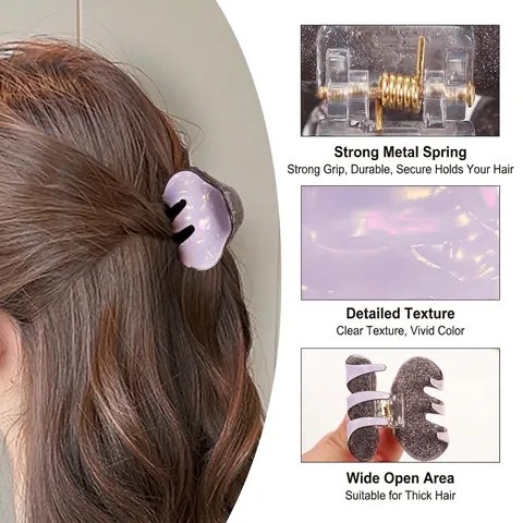 Retro Kleine PVC Haarklemmen Voor Dames Meisjes Elegante Ovalen Marmeren Pareleffect Haarspelden Koreaanse Stijl Hoofddeksel Pony Clip Accessoires