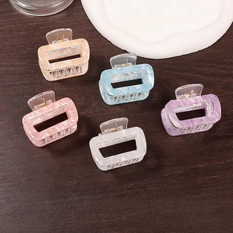Marmor-Textur Quadratische Haarklammer Kleine PVC Haarnadel Für Damen Mode Koreanischen Stil Täglichen Haarschmuck