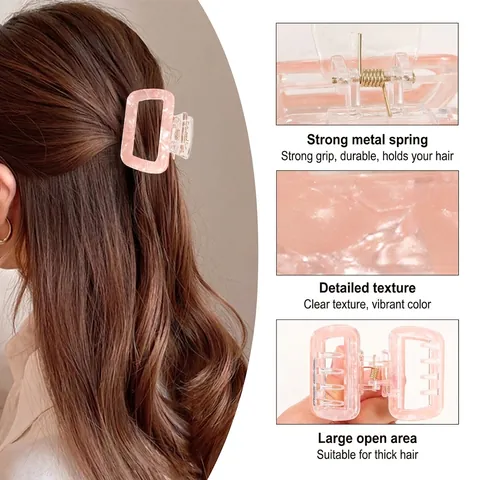 Marmor-Textur Quadratische Haarklammer Kleine PVC Haarnadel Für Damen Mode Koreanischen Stil Täglichen Haarschmuck
