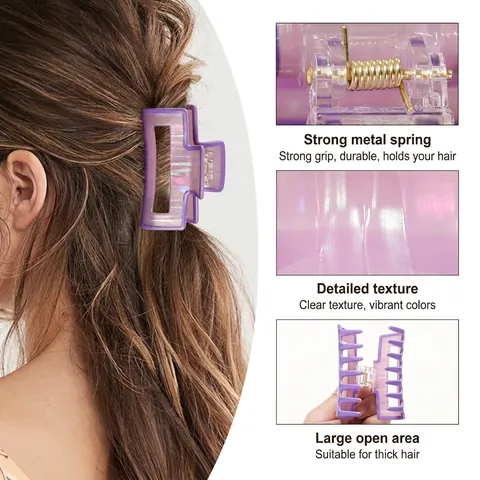 Retro PVC Quadratische Haarkralle Für Damen Vintage Marmor Schildpatt Muster Haarspange Große Minimalistische Haar Accessoires