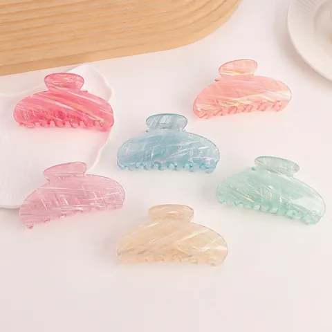 Grande Molla per Capelli in Marmo Sfumato Clip in PVC Acrilico con Brillantini per Donne Accessori per Capelli Folti